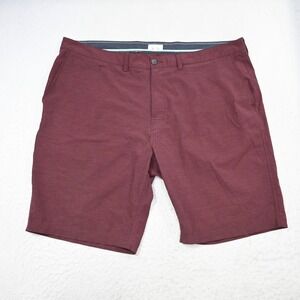 7DIAMONDS Performance Shorts Men 42 Regular Maroon Velocity Hybrid Chino 10"